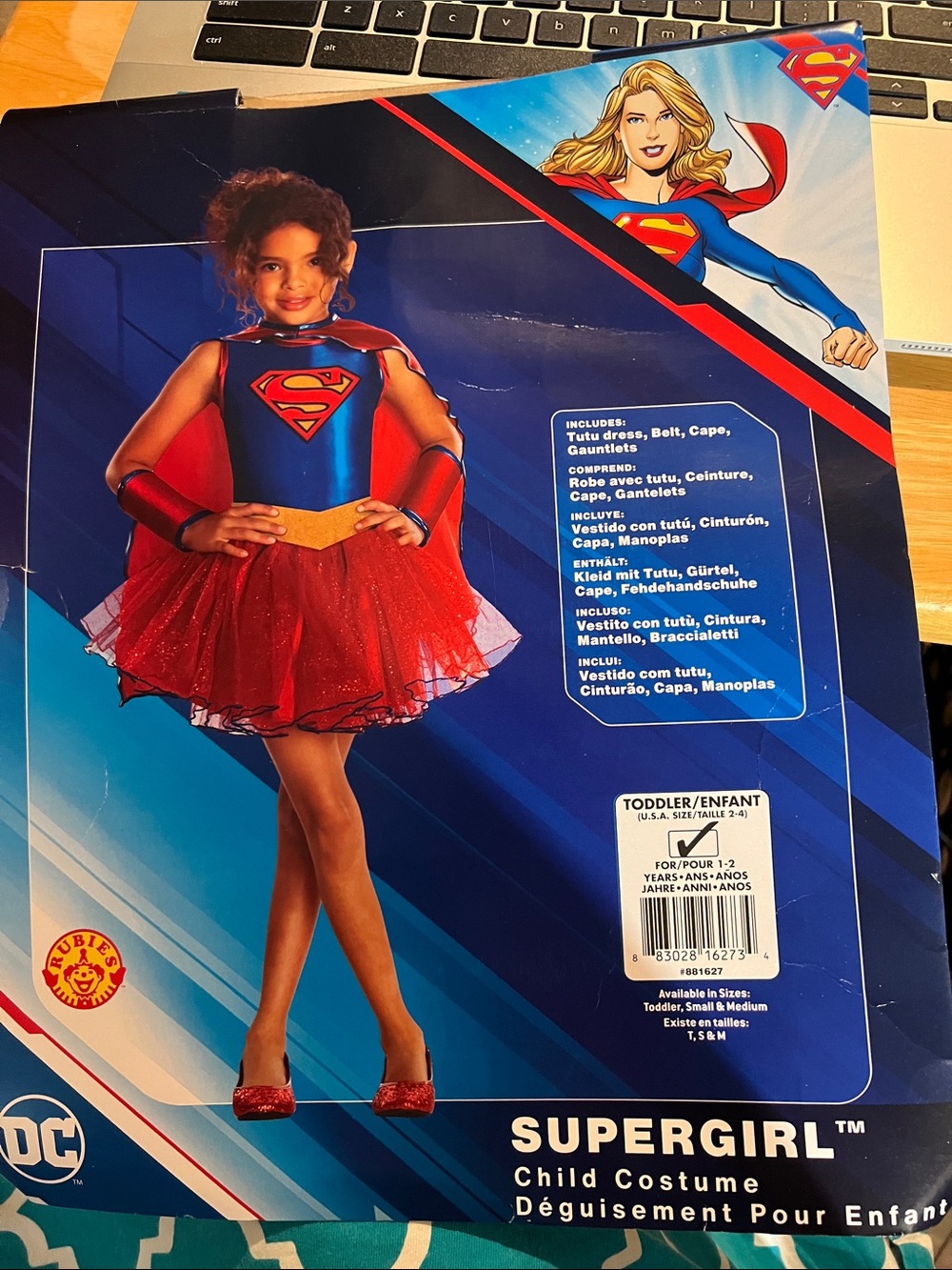 Supergirl Red & Blue Tutu Child Costume - Supergirl toddler 2-4